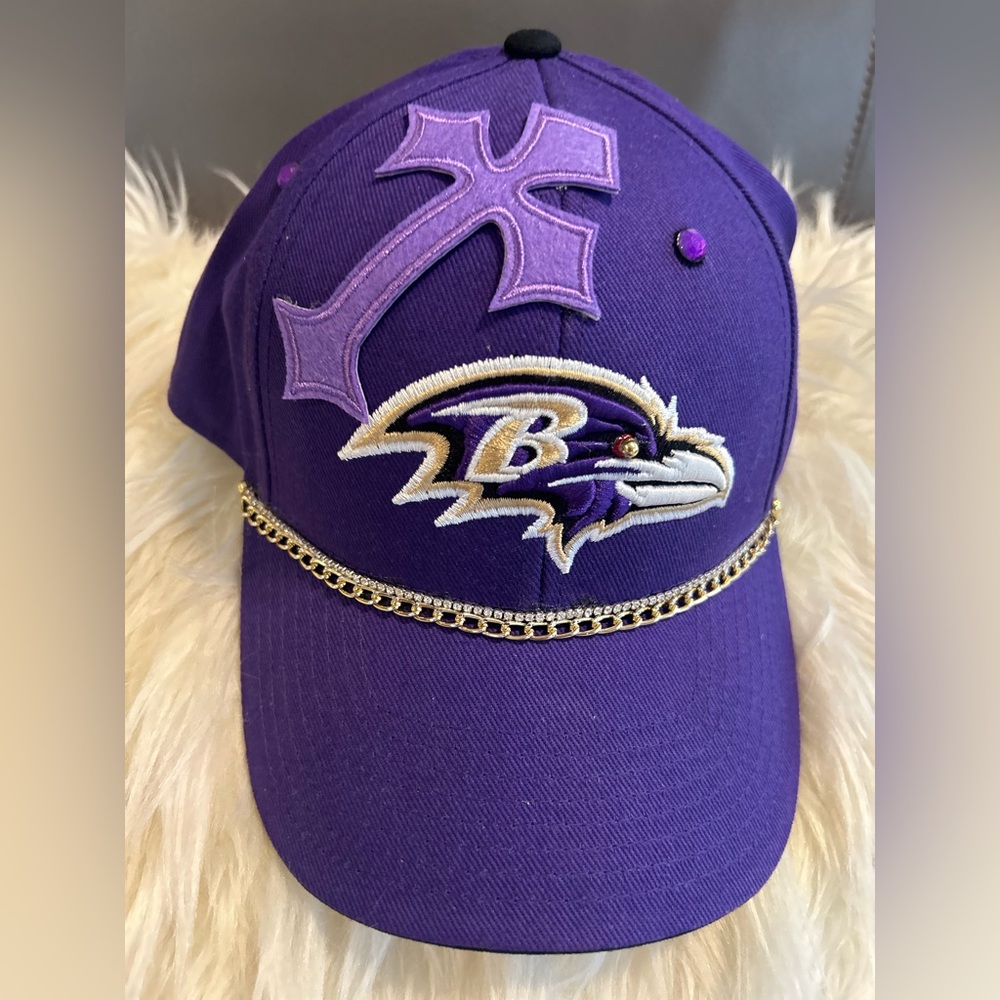 Purple Baltimore Ravens Cap with Cross Design 
SALE